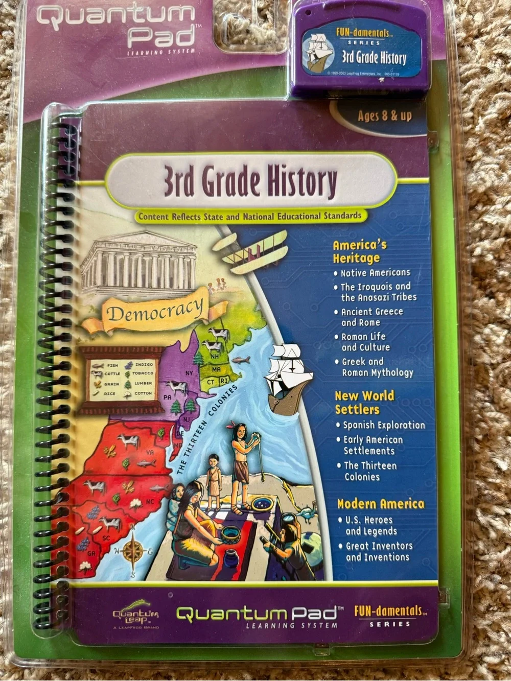NWT LeapFrog Quantum Pad 3rd Grade History Book & Cartridge Sealed